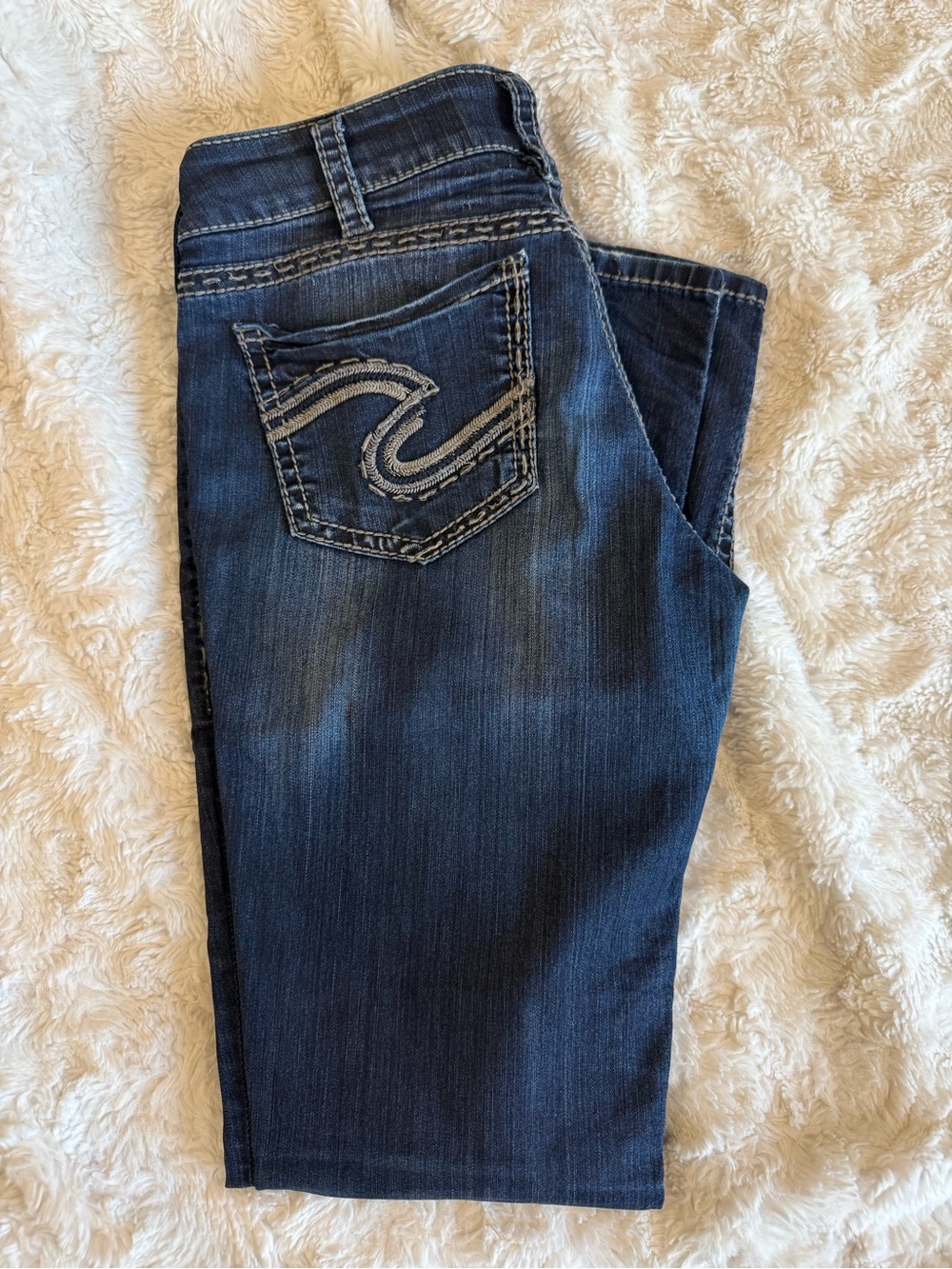 Silver Jeans Suki Baby Boot Dark Blue Straight Leg Women's Jeans